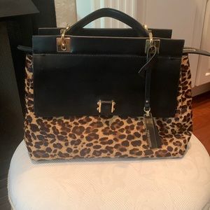 Vince Camuto Satchel Leopard Purse